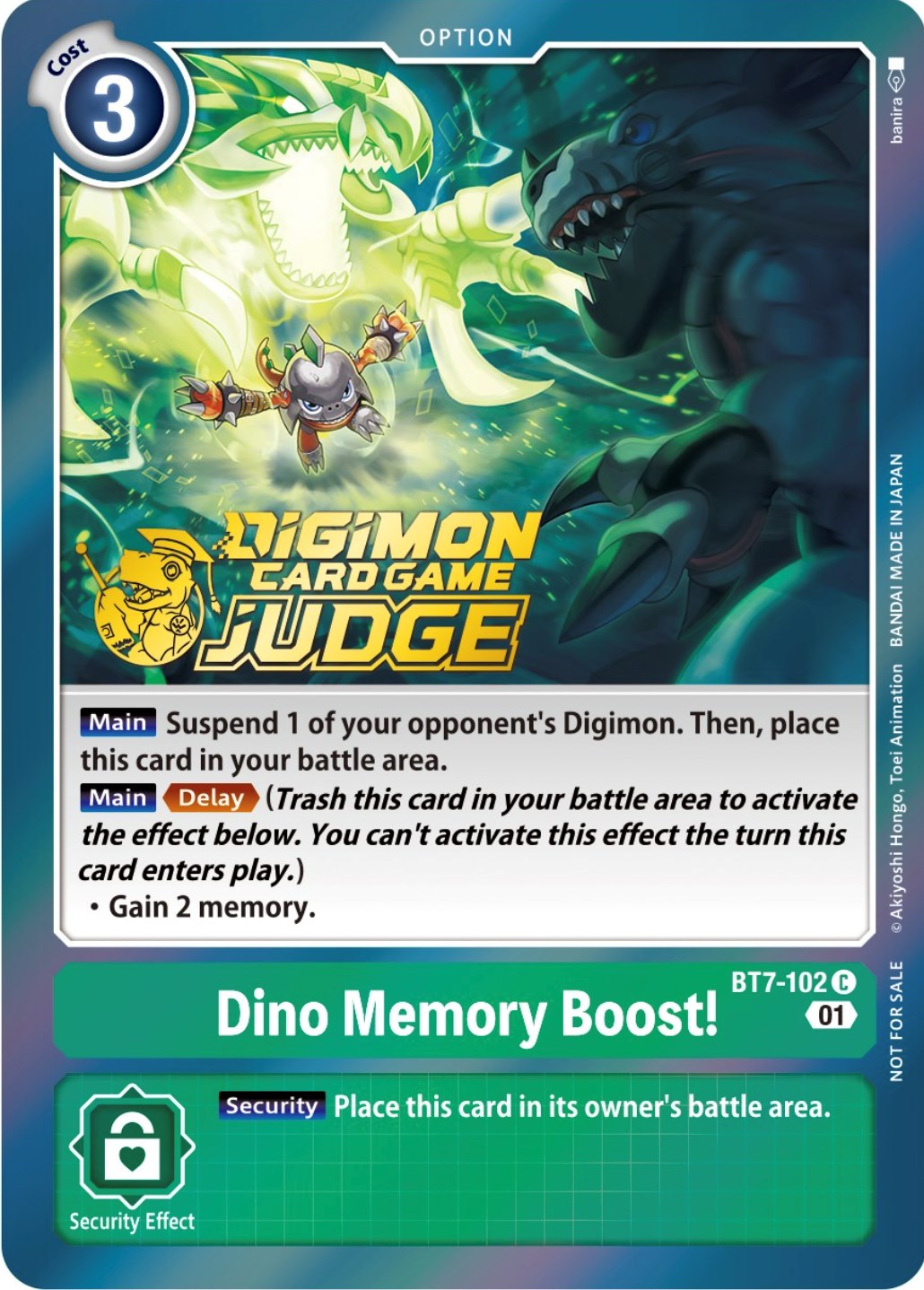 Dino Memory Boost! [BT7-102] (Judge Pack 3) [Next Adventure Promos] | The Gaming-Verse