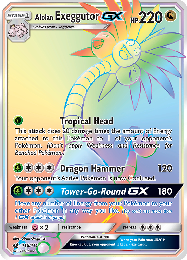 Alolan Exeggutor GX (118/111) [Sun & Moon: Crimson Invasion] | The Gaming-Verse