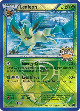 Leafeon (11/116) (Regional Championship Promo Staff) [Black & White: Plasma Freeze] | The Gaming-Verse