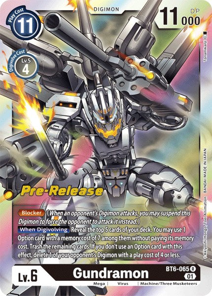 Gundramon [BT6-065] [Double Diamond Pre-Release Cards] | The Gaming-Verse