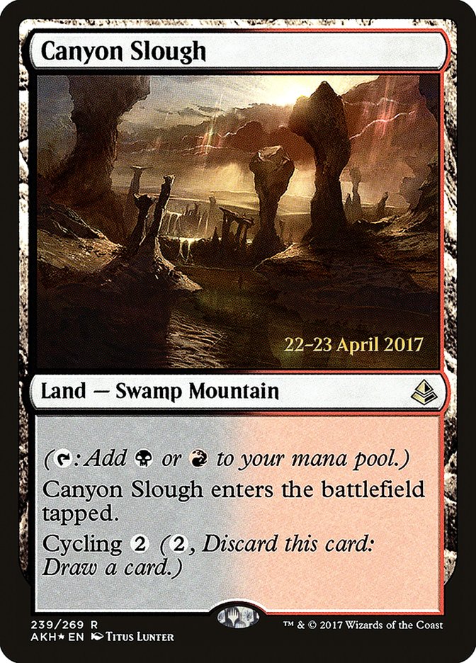 Canyon Slough  (Prerelease) [Amonkhet Prerelease Promos] | The Gaming-Verse