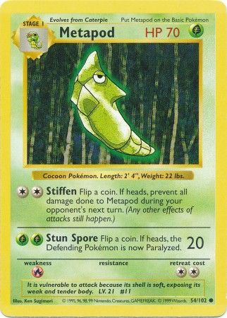 Metapod (54/102) [Base Set Shadowless Unlimited] | The Gaming-Verse