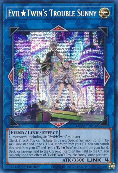 Evil Twin's Trouble Sunny [MP22-EN216] Prismatic Secret Rare | The Gaming-Verse