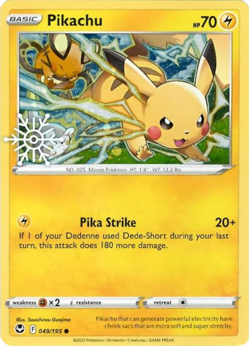 Pikachu (049/195) (Holiday Calendar) [Sword & Shield: Silver Tempest] | The Gaming-Verse