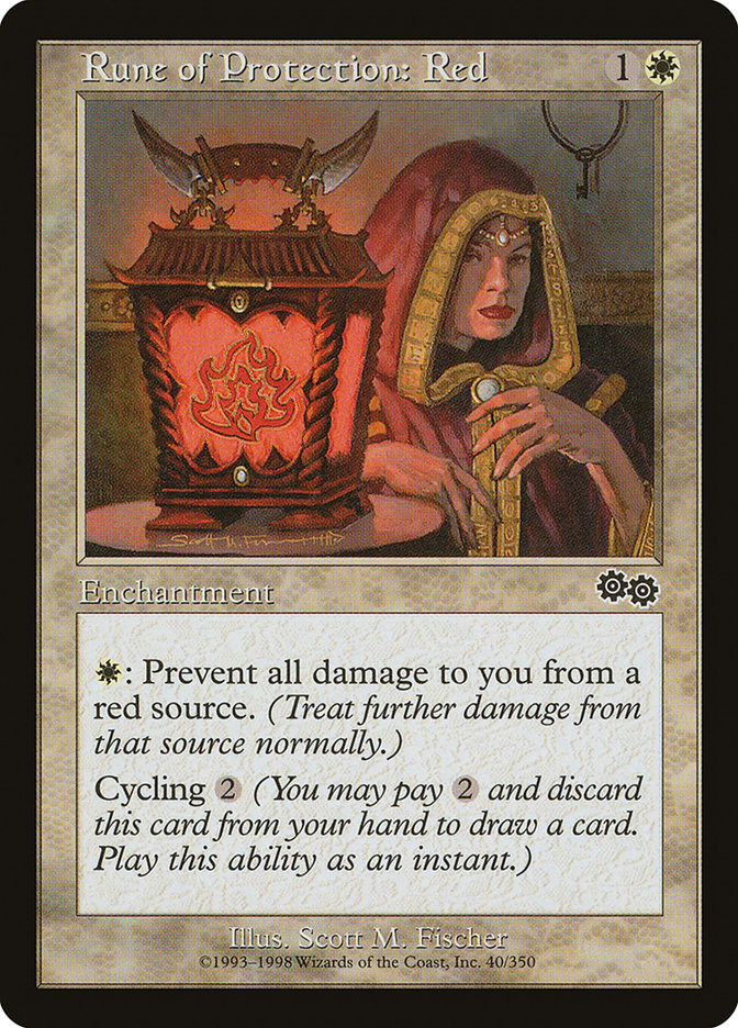 Rune of Protection: Red [Urza's Saga] | The Gaming-Verse