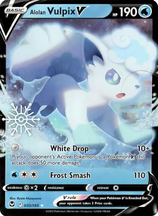 Alolan Vulpix V (033/195) (Holiday Calendar) [Sword & Shield: Silver Tempest] | The Gaming-Verse