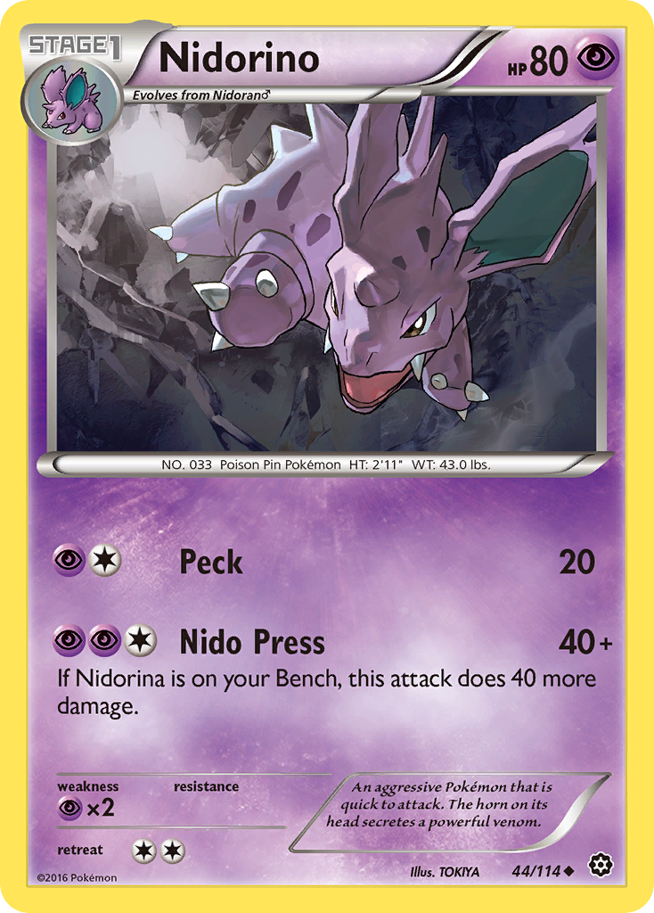 Nidorino (44/114) [XY: Steam Siege] | The Gaming-Verse