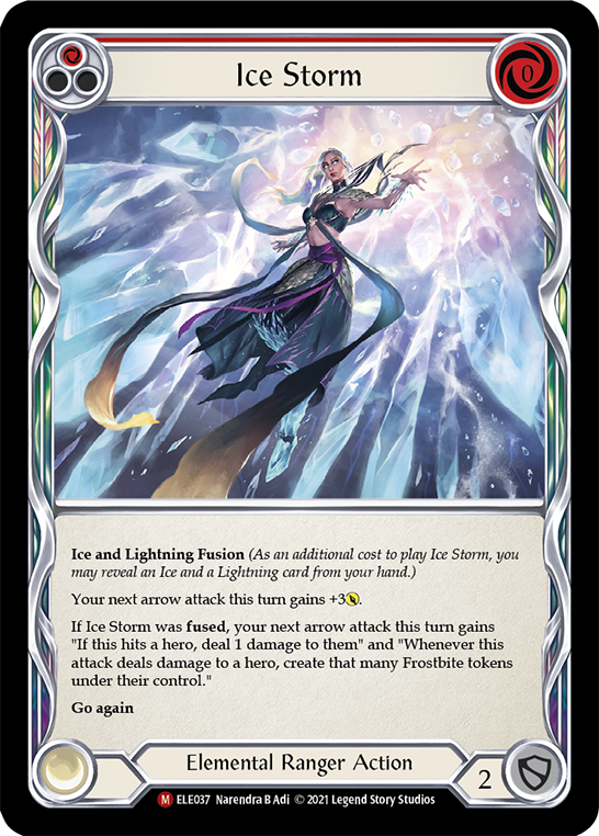 Ice Storm [ELE037] (Tales of Aria)  1st Edition Rainbow Foil | The Gaming-Verse