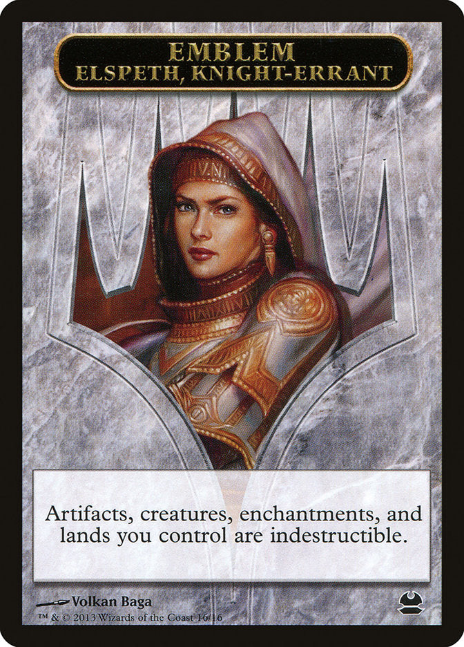 Elspeth, Knight-Errant Emblem [Modern Masters Tokens] | The Gaming-Verse