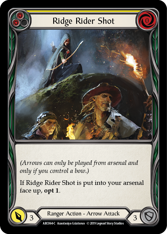 Ridge Rider Shot (Yellow) [ARC064-C] 1st Edition Rainbow Foil | The Gaming-Verse