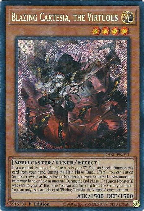 Blazing Cartesia, the Virtuous [DABL-EN011] Secret Rare | The Gaming-Verse