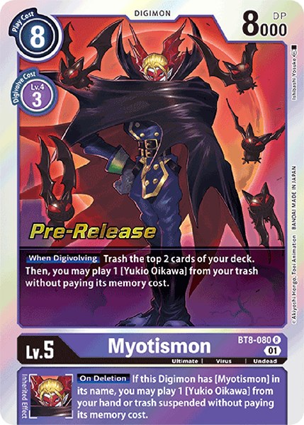 Myotismon [BT8-080] [New Awakening Pre-Release Cards] | The Gaming-Verse