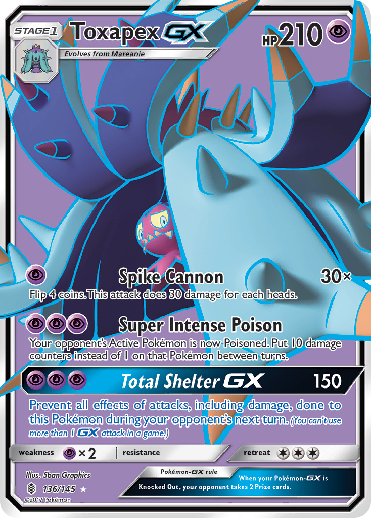 Toxapex GX (136/145) [Sun & Moon: Guardians Rising] | The Gaming-Verse