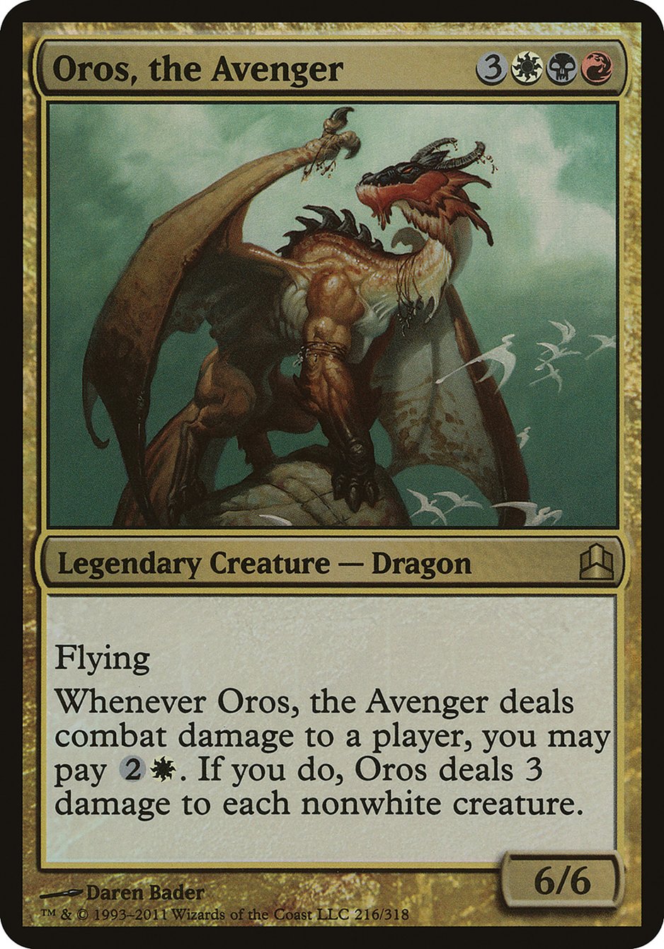 Oros, the Avenger (Oversized) [Commander 2011 Oversized] | The Gaming-Verse