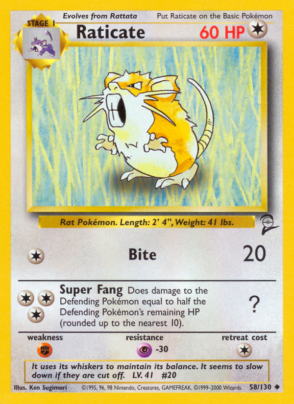 Raticate (58/130) [Base Set 2] | The Gaming-Verse