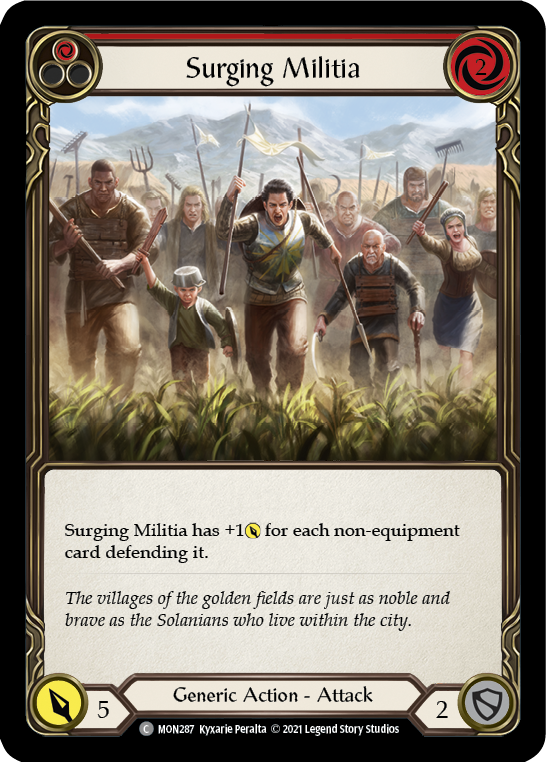 Surging Militia (Red) (Rainbow Foil) [MON287-RF] 1st Edition Rainbow Foil | The Gaming-Verse