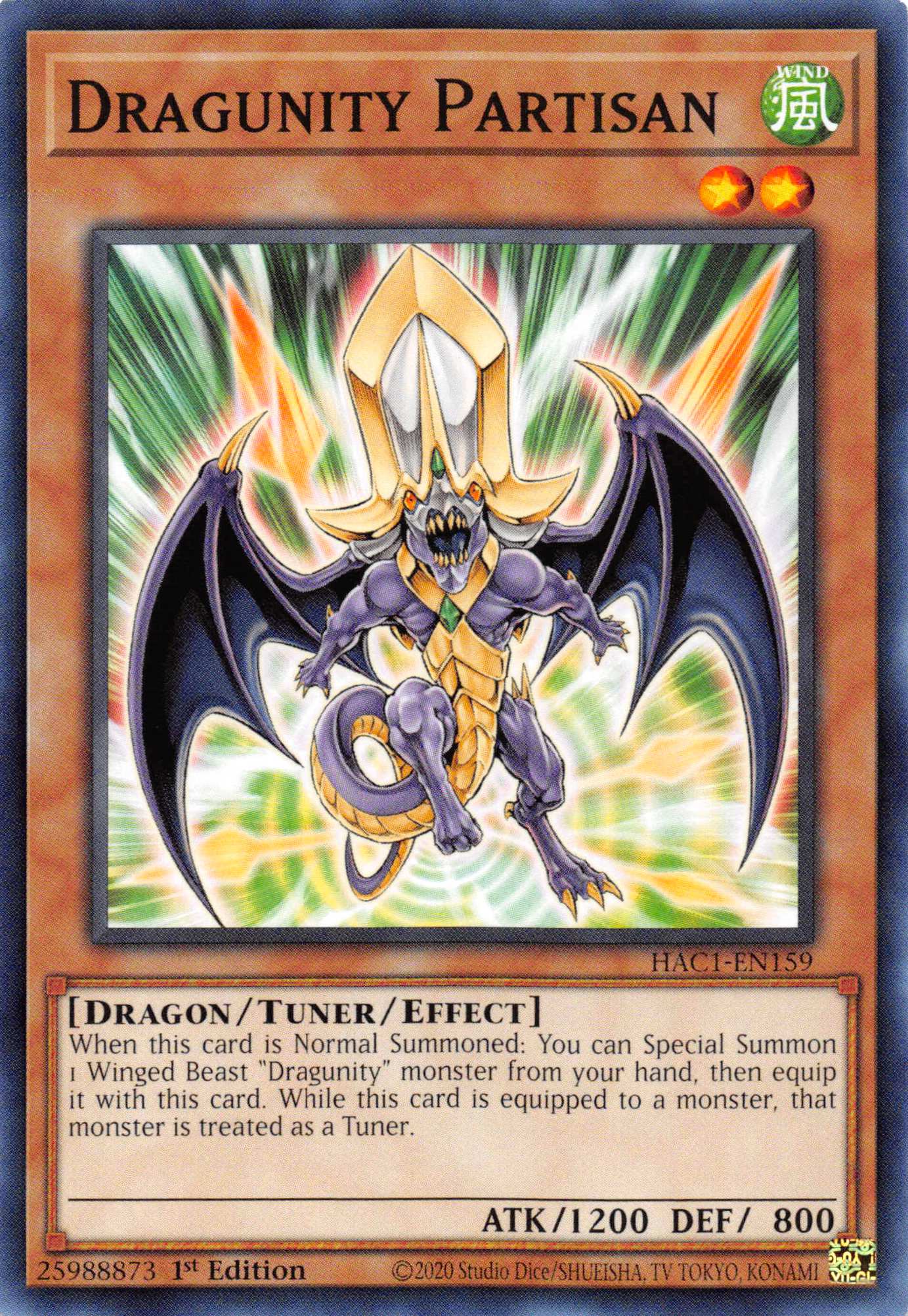 Dragunity Partisan (Duel Terminal) [HAC1-EN159] Parallel Rare | The Gaming-Verse