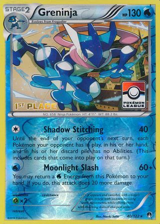 Greninja (40/122) (League Promo 1st Place) [XY: BREAKpoint] | The Gaming-Verse