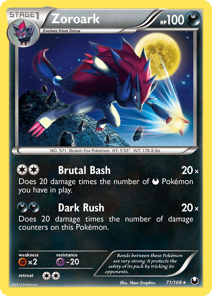 Zoroark (71/108) (Cracked Ice Holo) (Theme Deck Exclusive) [Black & White: Dark Explorers] | The Gaming-Verse