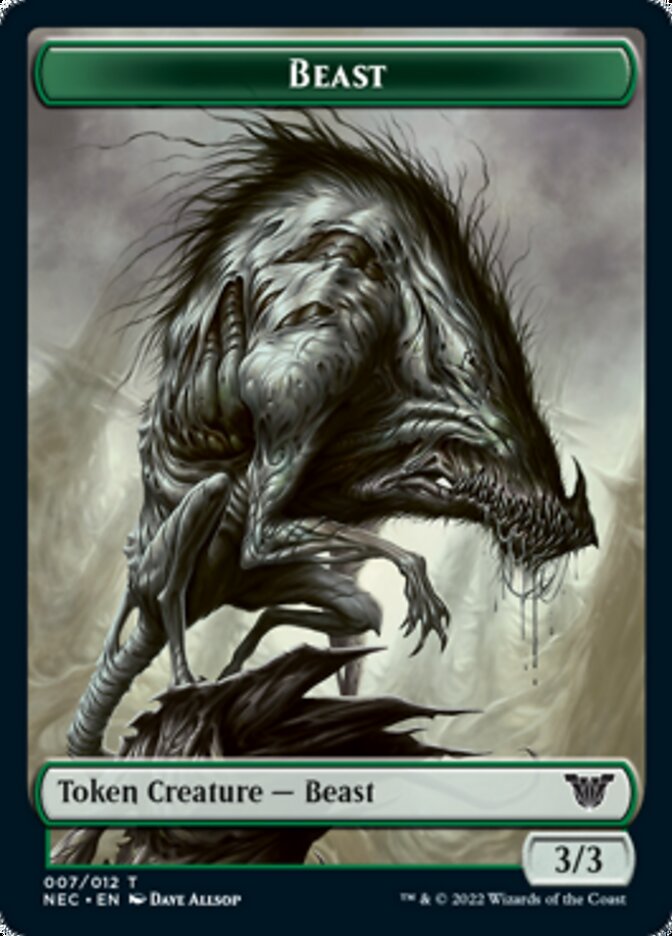 Beast // Treasure Double-sided Token [Kamigawa: Neon Dynasty Commander Tokens] | The Gaming-Verse