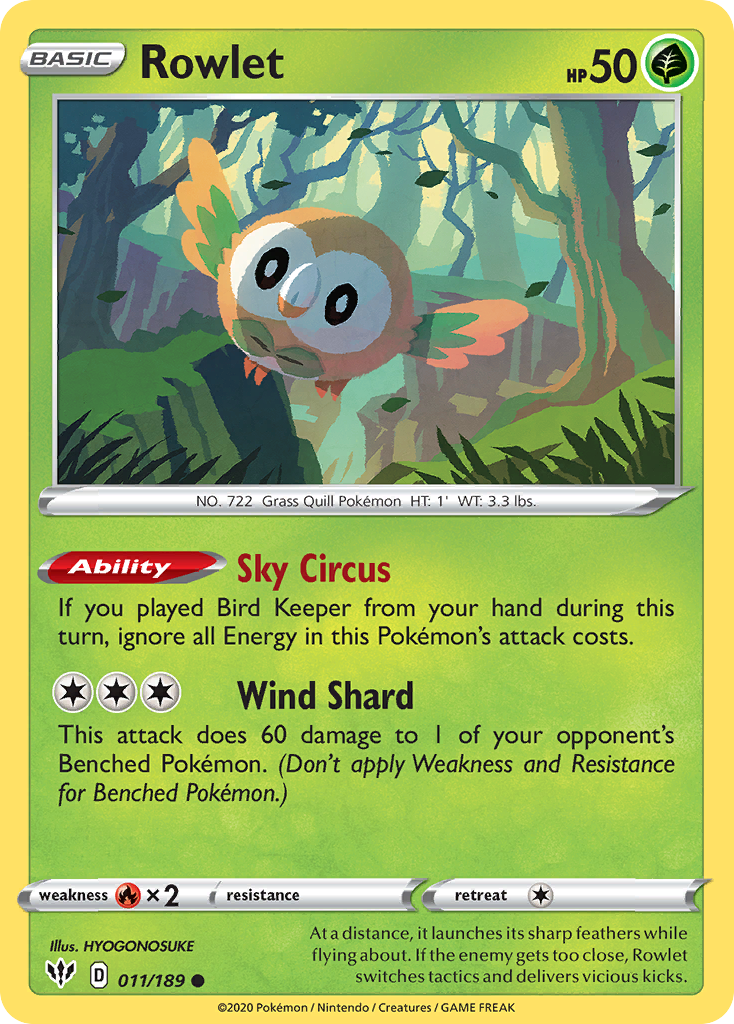 Rowlet (011/189) [Sword & Shield: Darkness Ablaze] | The Gaming-Verse