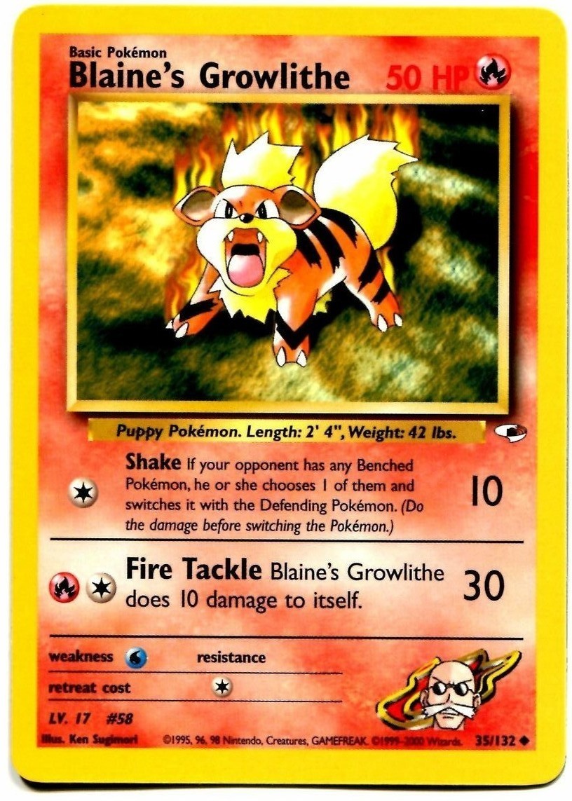 Blaine's Growlithe (35/132) [Gym Heroes Unlimited] | The Gaming-Verse