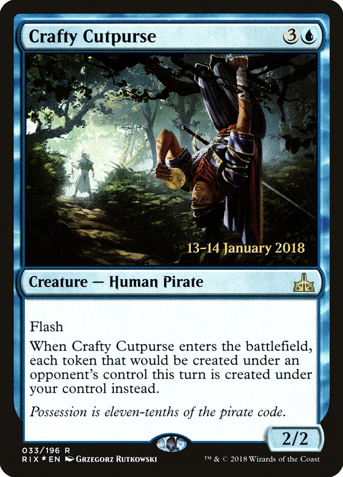 Crafty Cutpurse (Prerelease) [Rivals of Ixalan Prerelease Promos] | The Gaming-Verse