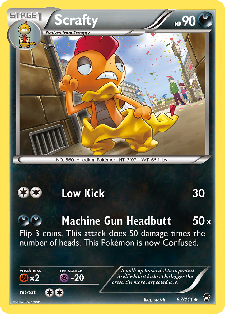 Scrafty (67/111) [XY: Furious Fists] | The Gaming-Verse