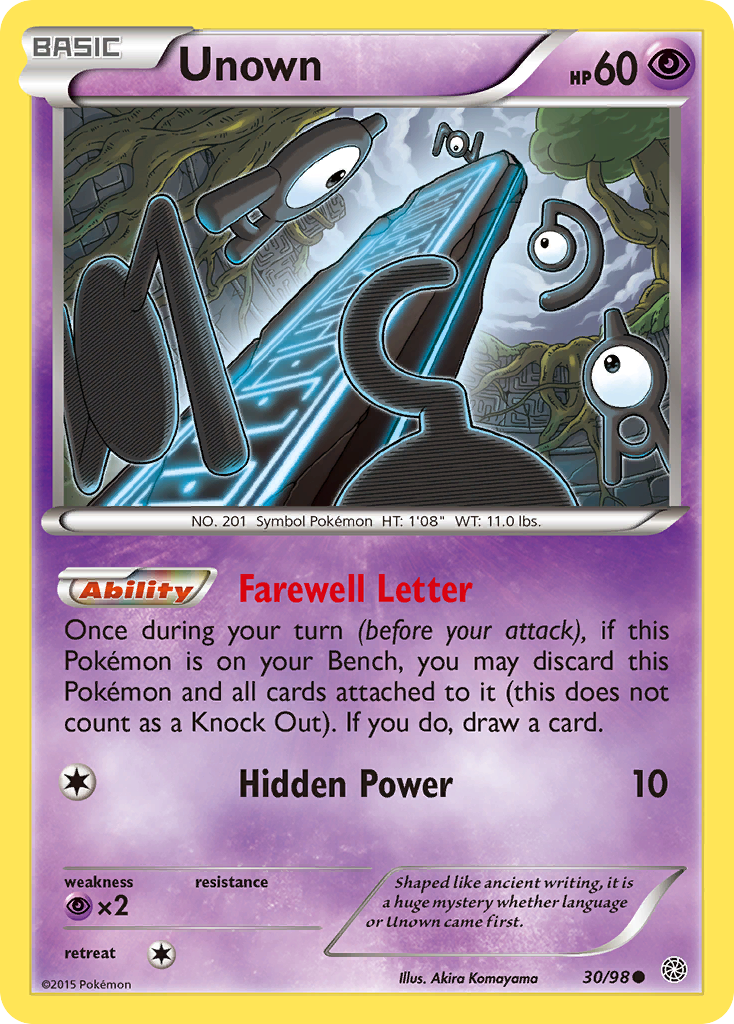 Unown (30/98) [XY: Ancient Origins] | The Gaming-Verse