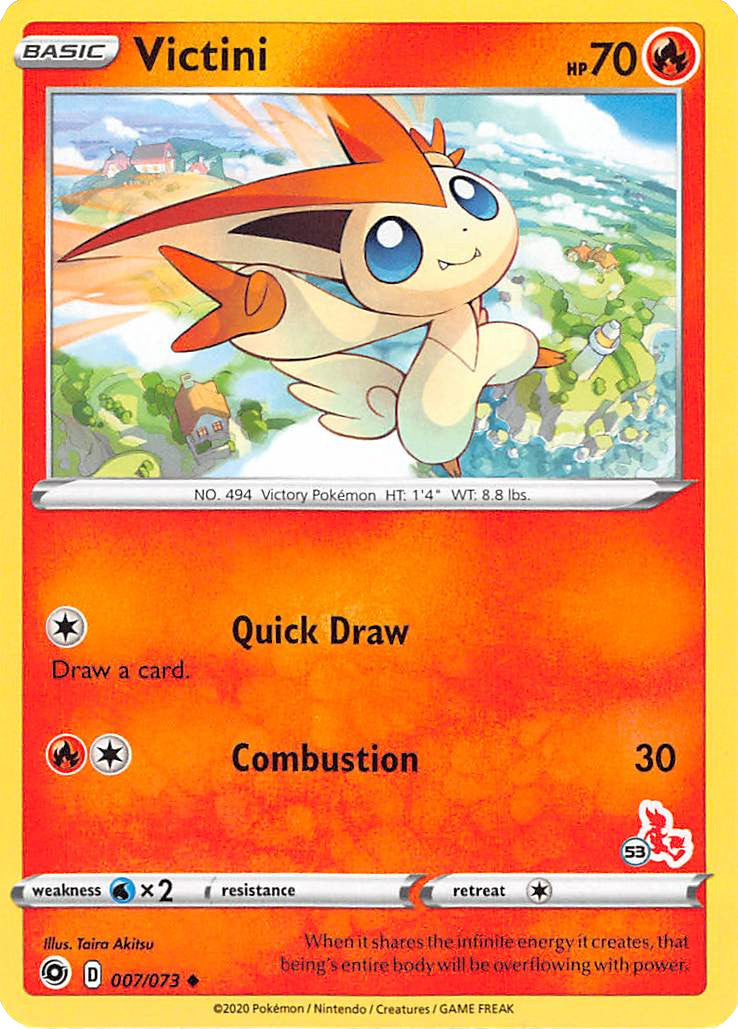 Victini (007/073) (Cinderace Stamp #53) [Battle Academy 2022] | The Gaming-Verse