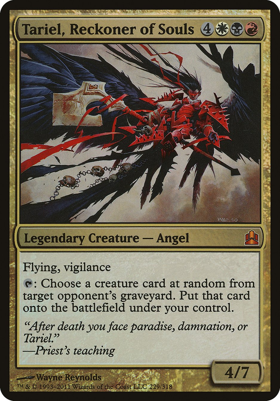 Tariel, Reckoner of Souls (Oversized) [Commander 2011 Oversized] | The Gaming-Verse