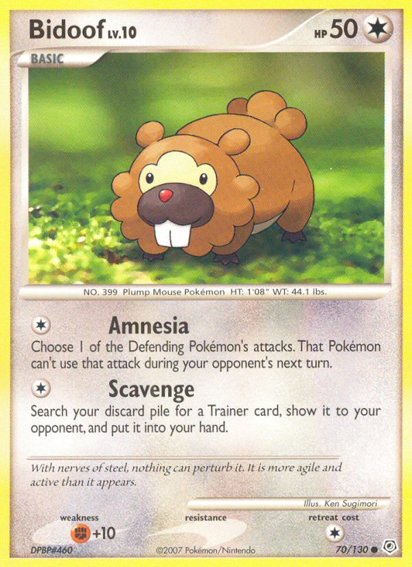 Bidoof (70/130) [Diamond & Pearl: Base Set] | The Gaming-Verse