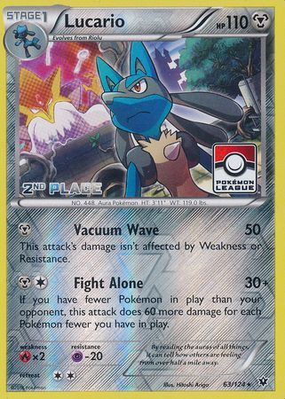 Lucario (63/124) (League Promo 2nd Place) [XY: Fates Collide] | The Gaming-Verse