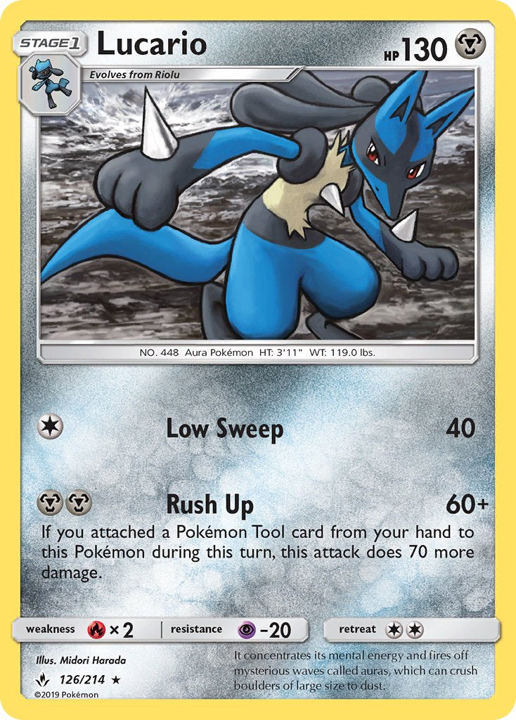 Lucario (126/214) (Theme Deck Exclusive) [Sun & Moon: Unbroken Bonds] | The Gaming-Verse