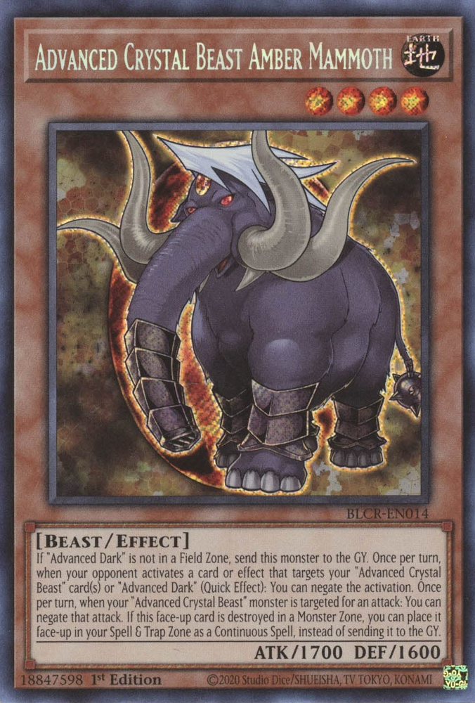 Advanced Crystal Beast Amber Mammoth [BLCR-EN014] Secret Rare | The Gaming-Verse