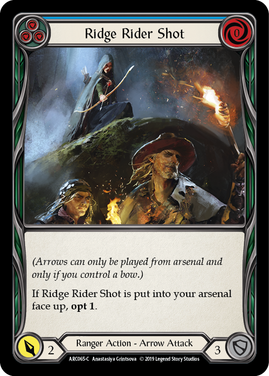 Ridge Rider Shot (Blue) [ARC065-C] 1st Edition Rainbow Foil | The Gaming-Verse