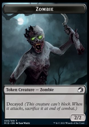 Zombie (005) // Zombie (004) Double-sided Token [Innistrad: Midnight Hunt Commander] | The Gaming-Verse