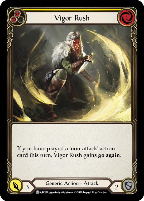 Vigor Rush (Yellow) [ARC198] Unlimited Rainbow Foil | The Gaming-Verse