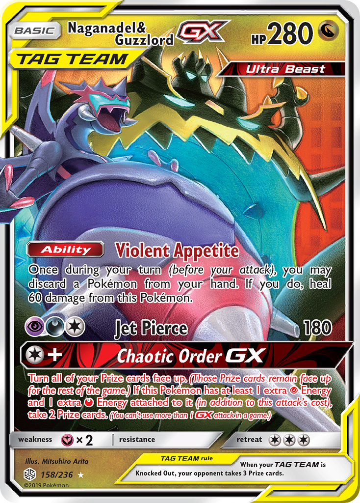 Naganadel & Guzzlord GX (158/236) [Sun & Moon: Cosmic Eclipse] | The Gaming-Verse