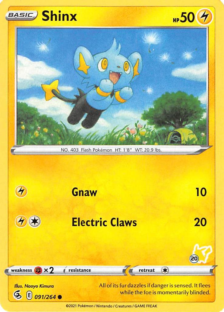 Shinx (091/264) (Pikachu Stamp #20) [Battle Academy 2022] | The Gaming-Verse