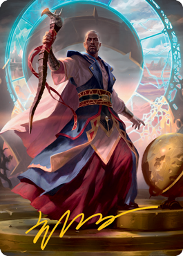 Teferi, Who Slows the Sunset Art Card (Gold-Stamped Signature) [Innistrad: Midnight Hunt Art Series] | The Gaming-Verse