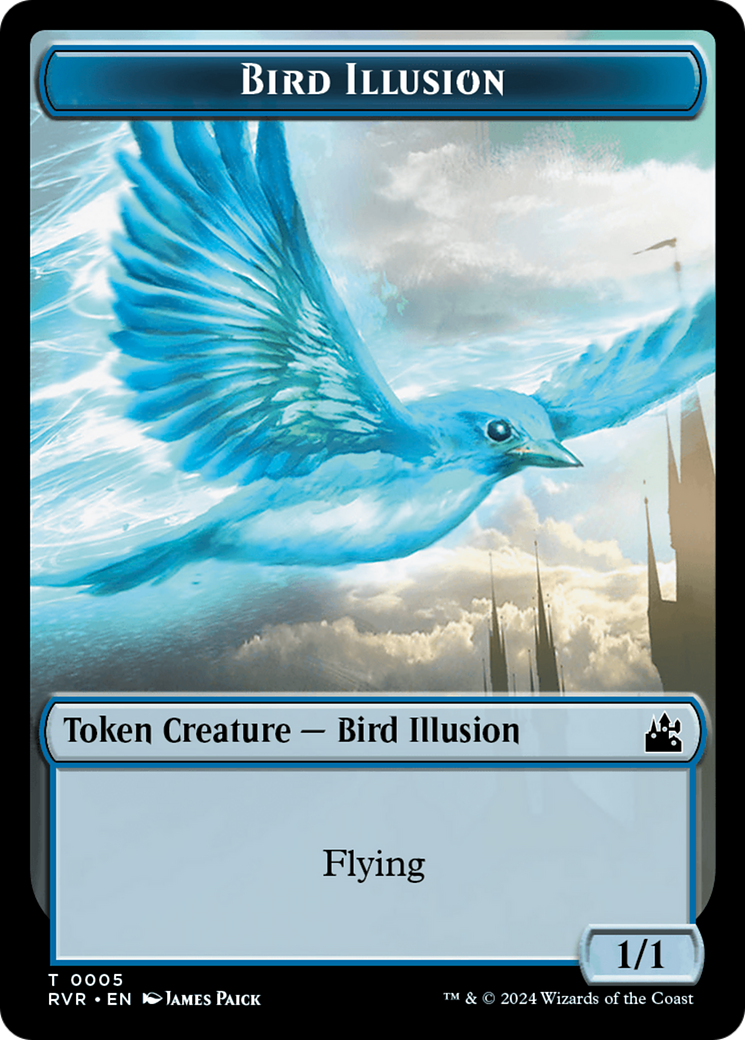 Saproling // Bird Illusion Double-Sided Token [Ravnica Remastered Tokens] | The Gaming-Verse