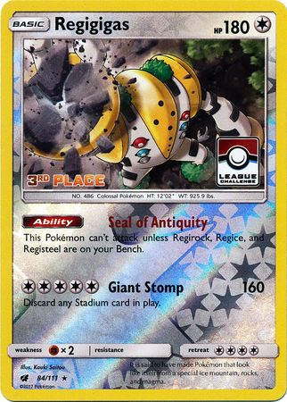 Regigigas (84/111) (League Promo 3rd Place) [Sun & Moon: Crimson Invasion] | The Gaming-Verse