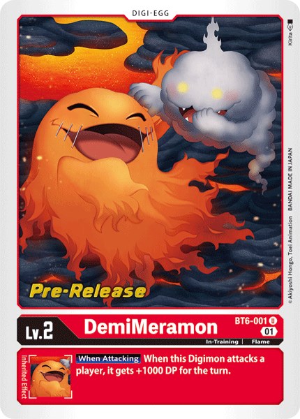 DemiMeramon [BT6-001] [Double Diamond Pre-Release Cards] | The Gaming-Verse