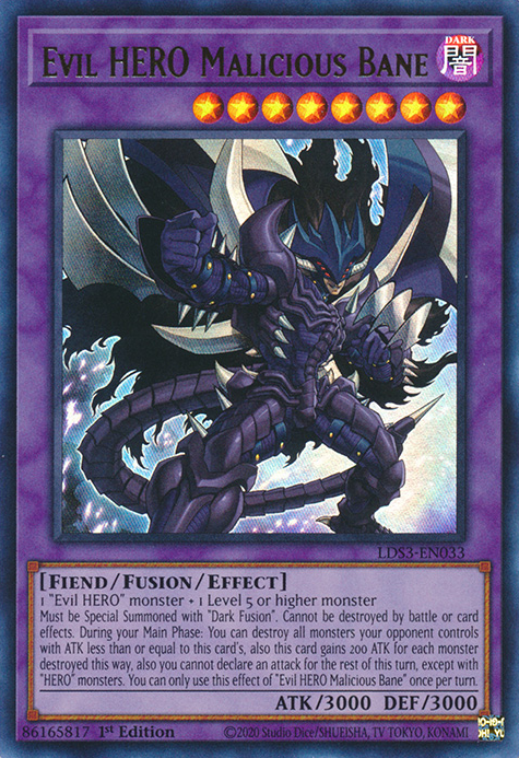 Evil HERO Malicious Bane [LDS3-EN033] Ultra Rare | The Gaming-Verse