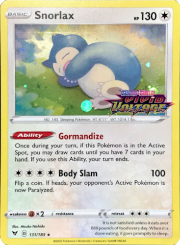 Snorlax (131/185) [Sword & Shield: Black Star Promos] | The Gaming-Verse