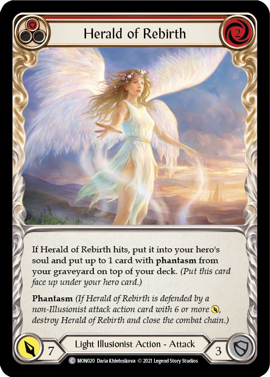 Herald of Rebirth (Red) (Rainbow Foil) [MON020-RF] 1st Edition Rainbow Foil | The Gaming-Verse