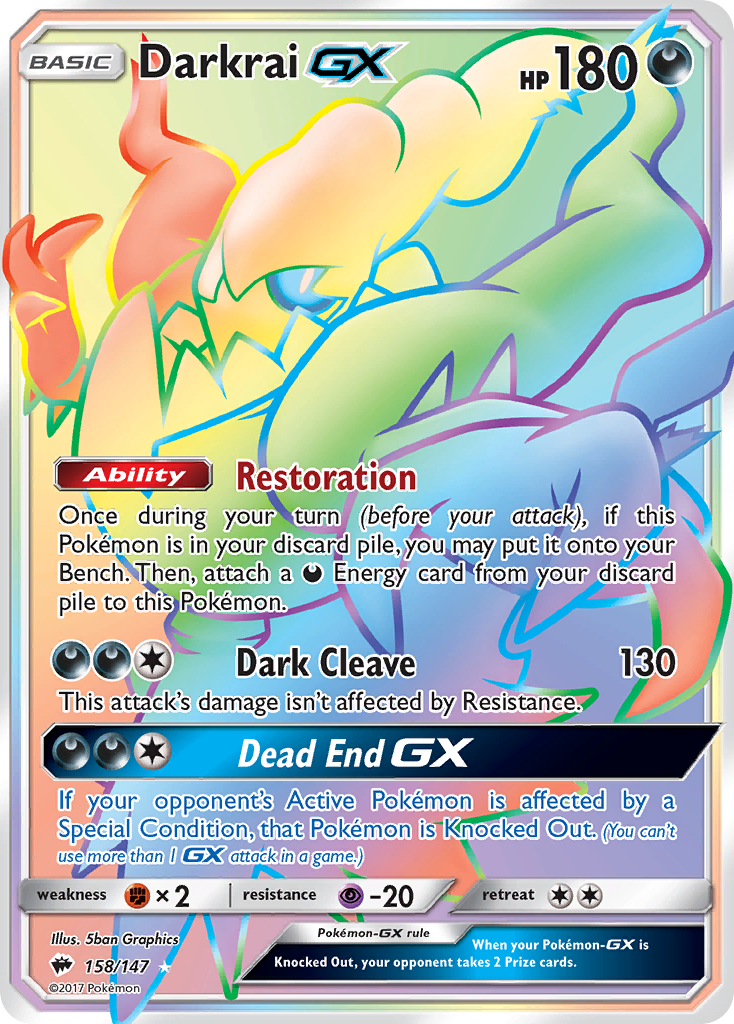 Darkrai GX (158/147) [Sun & Moon: Burning Shadows] | The Gaming-Verse