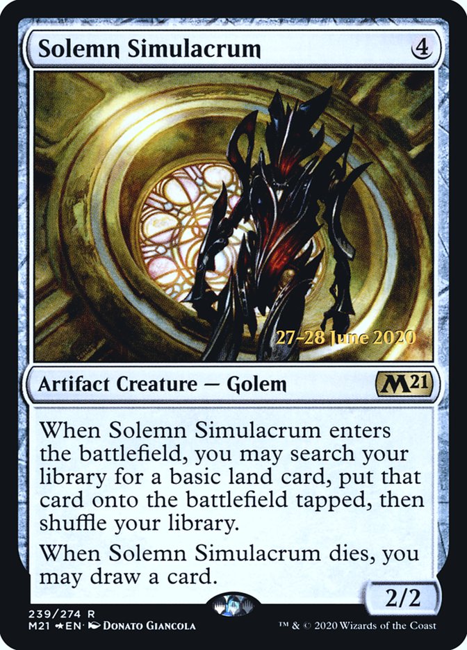 Solemn Simulacrum  [Core Set 2021 Prerelease Promos] | The Gaming-Verse