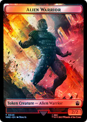 Alien // Alien Warrior Double-Sided Token (Surge Foil) [Doctor Who Tokens] | The Gaming-Verse